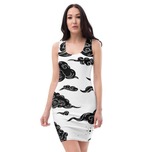 All Over Print Bodycon Dress White Front 673F2Cb32E21A Orbis Haute